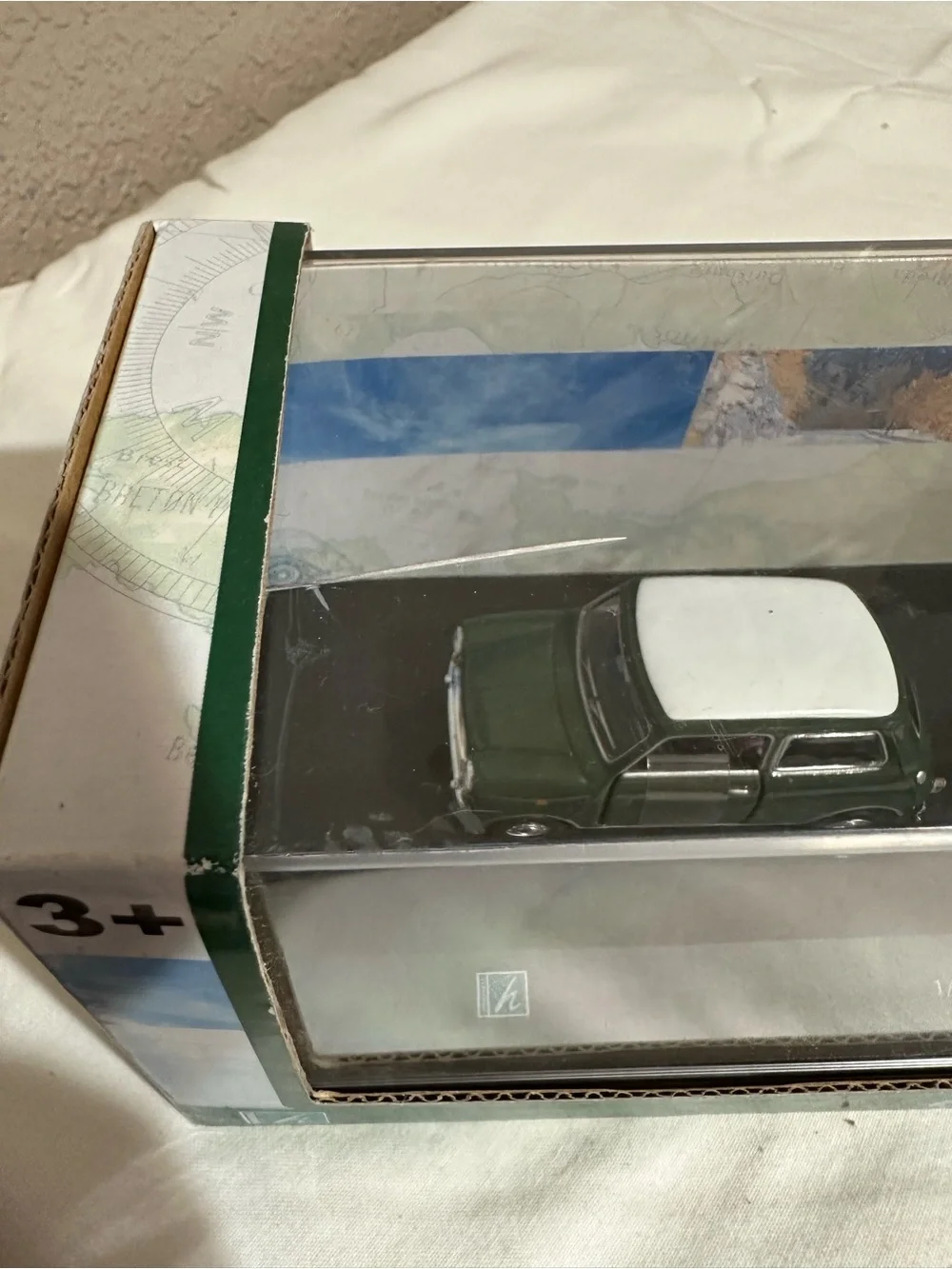 Vintage Die-Cast Mini Cooper and Travel Trailer 1/43 Scale Hongwell Cararama
